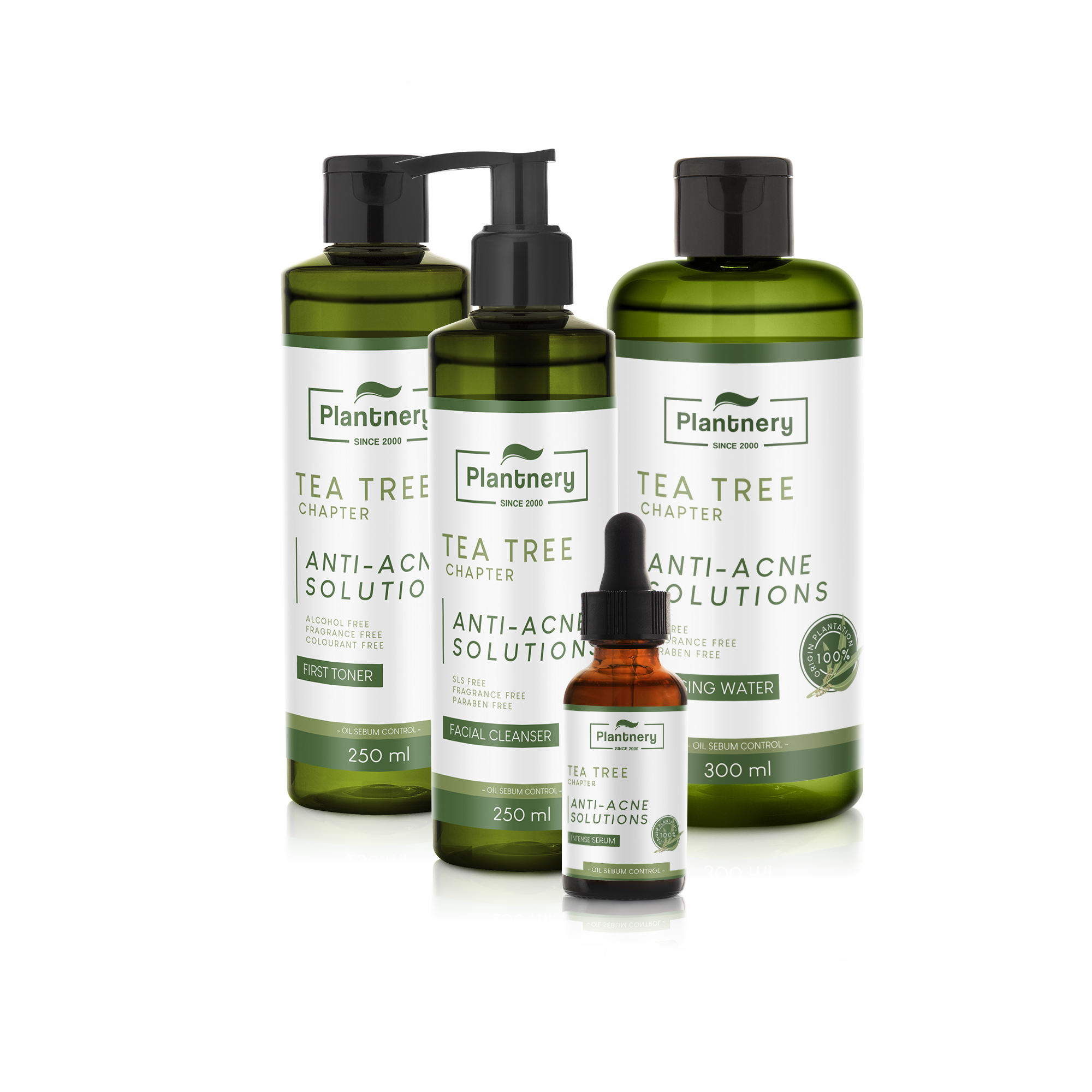 Plantnery Tea Tree Set Exclusive First Toner /Intense Serum /Facial Cleanser /First Cleansing Water